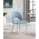  Color_Light Blue -- Logan Light Blue Vegan Leather Upholstered Dining Chair IMAGE 2