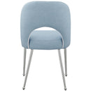  Color_Light Blue -- Logan Light Blue Vegan Leather Upholstered Dining Chair IMAGE 3