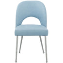  Color_Light Blue -- Logan Light Blue Vegan Leather Upholstered Dining Chair IMAGE 4