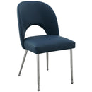  Color_Navy -- Logan Navy Vegan Leather Upholstered Dining Chair IMAGE 1
