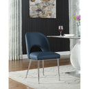  Color_Navy -- Logan Navy Vegan Leather Upholstered Dining Chair IMAGE 2