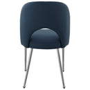  Color_Navy -- Logan Navy Vegan Leather Upholstered Dining Chair IMAGE 3