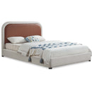 Meridian Blake Brown Vegan Leather Queen Bed IMAGE 1