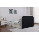  Size_Queen -- Blake Brown Two Tone Vegan Leather And Linen Textured Fabric Upholstered Queen Bed IMAGE 6
