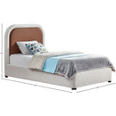  Size_Twin -- Blake Brown Two Tone Vegan Leather And Linen Textured Fabric Upholstered Twin Bed IMAGE 8