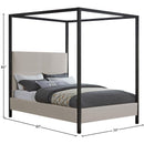  Color_Beige  Size_Full  -- Meridian James Upholstered Canopy Bed IMAGE 7