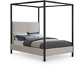 Color_Beige Size_Queen -- James Beige Linen Textured Fabric Upholstered Queen Bed IMAGE 1