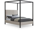  Color_Beige  Size_Queen  -- James Beige Linen Textured Fabric Upholstered Queen Bed IMAGE 1