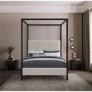 Meridian James Beige Linen Textured Fabric Queen Bed IMAGE 4