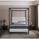 Meridian James Cream Linen Textured Fabric Full Bed IMAGE 4