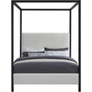  Color_Cream  Size_King  -- James Cream Linen Textured Fabric Upholstered King Bed IMAGE 3