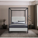  Color_Cream  Size_King  -- James Cream Linen Textured Fabric Upholstered King Bed IMAGE 4