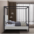  Color_Cream  Size_Queen  -- James Cream Linen Textured Fabric Upholstered Queen Bed IMAGE 5