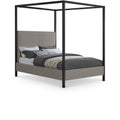  Color_Grey  Size_Full  -- James Grey Linen Textured Fabric Upholstered Full Bed IMAGE 1