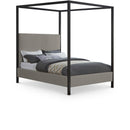 Color_Grey  Size_Full  -- James Grey Linen Textured Fabric Upholstered Full Bed IMAGE 1