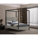  Color_Grey  Size_Full  -- James Grey Linen Textured Fabric Upholstered Full Bed IMAGE 2