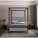  Color_Grey  Size_Full  -- James Grey Linen Textured Fabric Upholstered Full Bed IMAGE 4