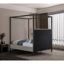  Color_Grey  Size_Full  -- James Grey Linen Textured Fabric Upholstered Full Bed IMAGE 6