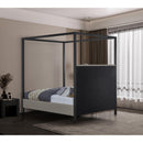 Meridian James Grey Linen Textured Fabric Full Bed IMAGE 6