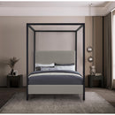 Meridian James Grey Linen Textured Fabric King Bed IMAGE 4