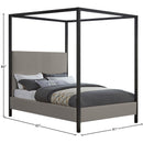  Color_Grey  Size_King  -- James Grey Linen Textured Fabric Upholstered King Bed IMAGE 7