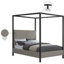 Meridian James Grey Linen Textured Fabric King Bed IMAGE 8