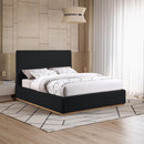  Color_Black/ Natural  Size_King  -- Monaco Black Boucle Fabric Upholstered King Bed IMAGE 2