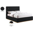 Meridian Monaco Black Boucle Fabric Queen Bed IMAGE 10