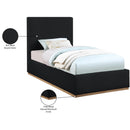  Color_Black/ Natural  Size_Twin  -- Monaco Black Boucle Fabric Upholstered Twin Bed IMAGE 10