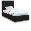  Color_Black/ Natural Size_Twin -- Meridian Monaco Upholstered Panel Bed IMAGE 1