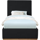  Color_Black/ Natural  Size_Twin  -- Monaco Black Boucle Fabric Upholstered Twin Bed IMAGE 3