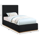  Color_Black/ Natural  Size_Twin  -- Monaco Black Boucle Fabric Upholstered Twin Bed IMAGE 9