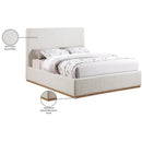 Meridian Monaco Cream Boucle Fabric Full Bed IMAGE 10