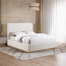  Color_Cream  Size_Full  -- Monaco Cream Boucle Fabric Upholstered Full Bed IMAGE 2