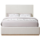  Color_Cream  Size_King  -- Monaco Cream Boucle Fabric Upholstered King Bed IMAGE 3
