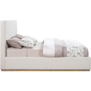  Color_Cream  Size_King  -- Monaco Cream Boucle Fabric Upholstered King Bed IMAGE 5