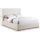  Color_Cream  Size_King  -- Monaco Cream Boucle Fabric Upholstered King Bed IMAGE 9