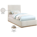  Color_Cream  Size_Twin  -- Monaco Cream Boucle Fabric Upholstered Twin Bed IMAGE 10