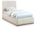  Color_Cream Size_Twin -- Monaco Cream Boucle Fabric Upholstered Twin Bed IMAGE 1