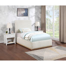  Color_Cream  Size_Twin  -- Monaco Cream Boucle Fabric Upholstered Twin Bed IMAGE 2