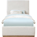  Color_Cream  Size_Twin  -- Monaco Cream Boucle Fabric Upholstered Twin Bed IMAGE 3