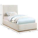  Color_Cream  Size_Twin  -- Monaco Cream Boucle Fabric Upholstered Twin Bed IMAGE 9