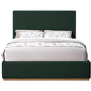  Color_Green  Size_Full  -- Monaco Green Boucle Fabric Upholstered Full Bed IMAGE 3