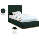  Color_Green  Size_Twin  -- Monaco Green Boucle Fabric Upholstered Twin Bed IMAGE 10
