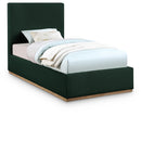  Color_Green  Size_Twin  -- Monaco Green Boucle Fabric Upholstered Twin Bed IMAGE 1
