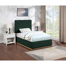  Color_Green  Size_Twin  -- Monaco Green Boucle Fabric Upholstered Twin Bed IMAGE 2