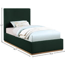  Color_Green  Size_Twin  -- Monaco Green Boucle Fabric Upholstered Twin Bed IMAGE 9