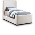  Color_Cream Size_Twin -- Meridian Oliver Upholstered Platform Bed IMAGE 1