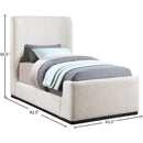  Color_Cream  Size_Twin  -- Oliver Cream Boucle Fabric Upholstered Twin Bed IMAGE 9