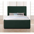 Color_Green  Size_Queen  -- Oliver Green Boucle Fabric Upholstered Queen Bed IMAGE 4